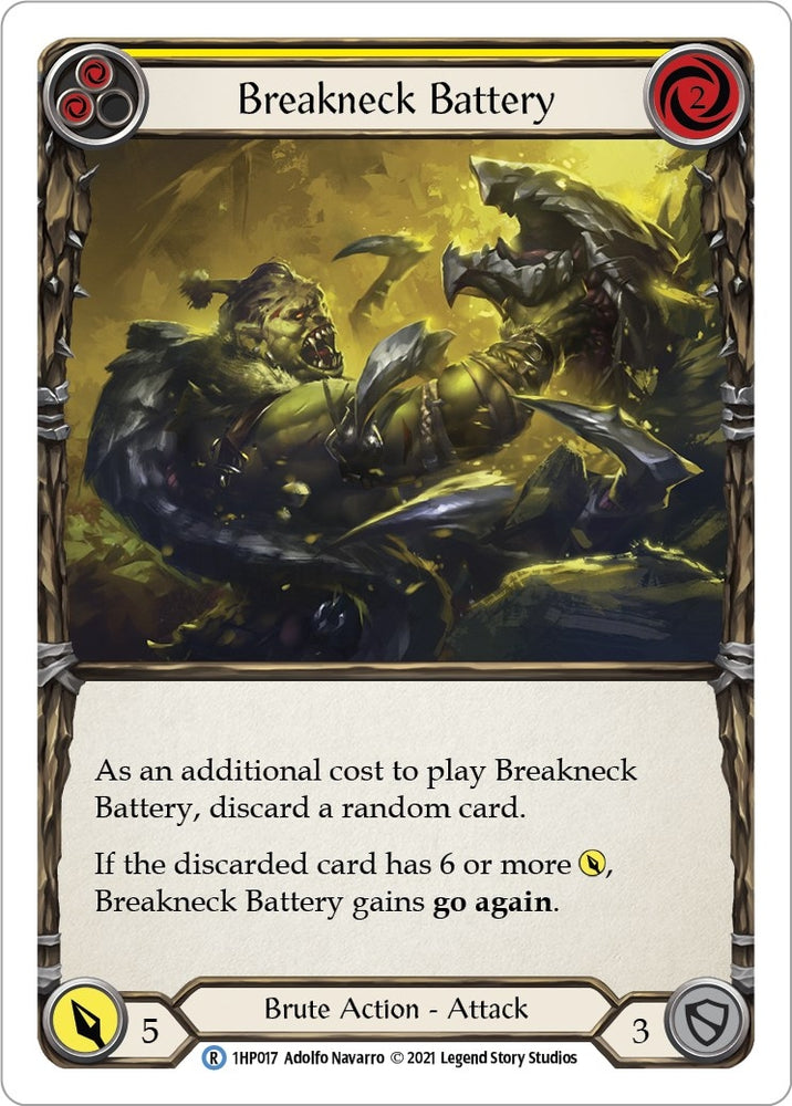 Image for Breakneck Battery (Yellow) (1HP017) (History Pack Vol.1) - Flesh and Blood TCG