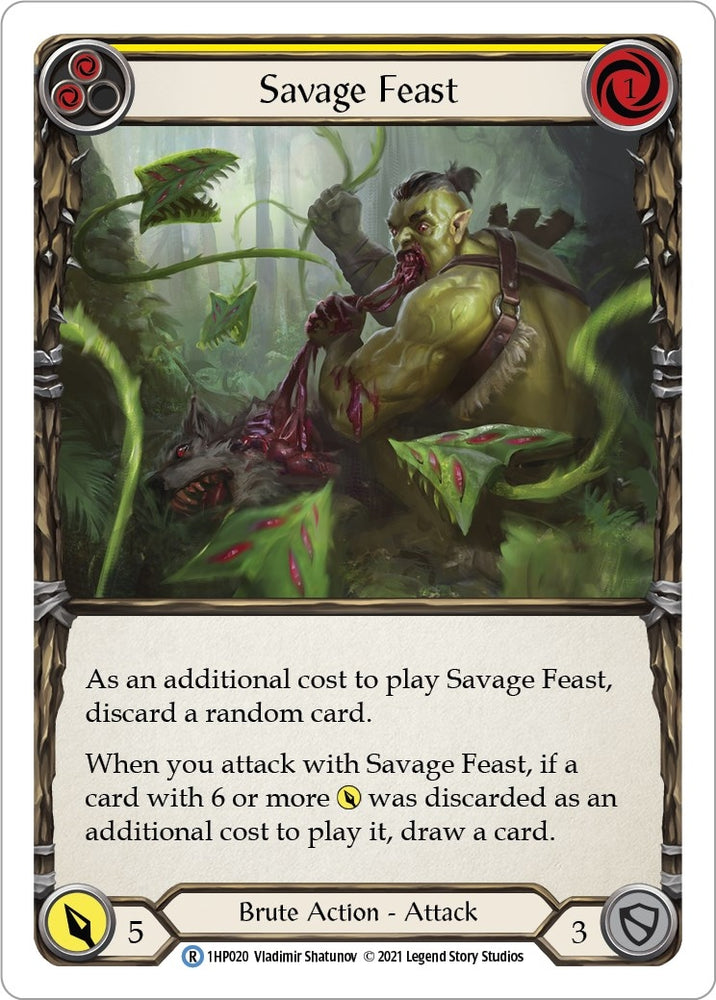 Image for Savage Feast (Yellow) (1HP020) (History Pack Vol.1) - Flesh and Blood TCG
