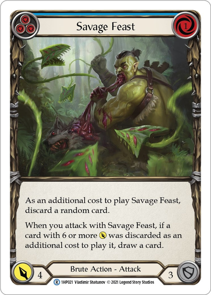 Image for Savage Feast (Blue) (1HP021) (History Pack Vol.1) - Flesh and Blood TCG