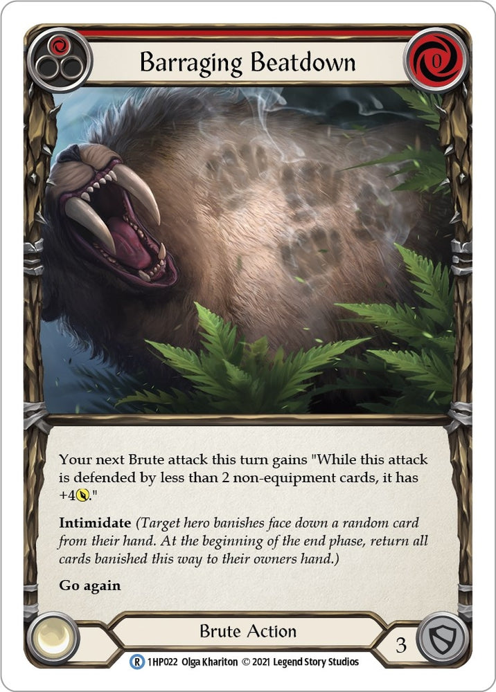 Image for Barraging Beatdown (Red) (1HP022) (History Pack Vol.1) - Flesh and Blood TCG