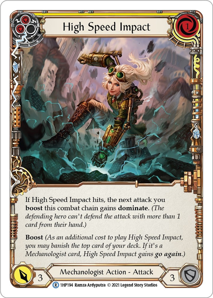 Image for High Speed Impact (Yellow) (1HP194) (History Pack Vol.1) - Flesh and Blood TCG