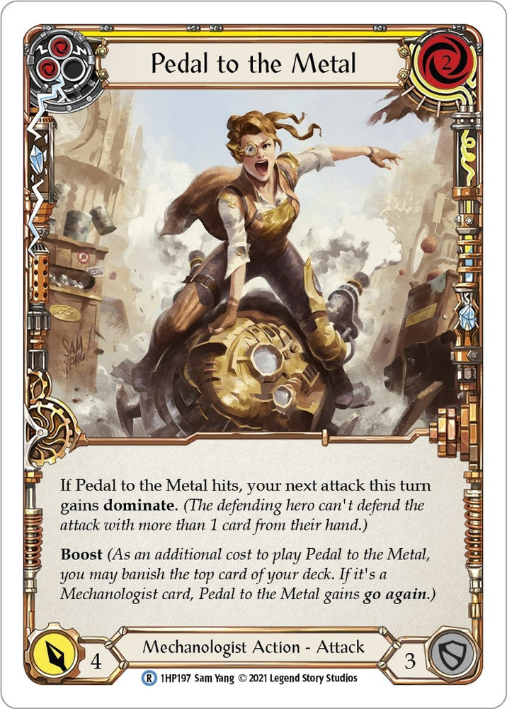 Image for Pedal to the Metal (Yellow) (1HP197) (History Pack Vol.1) - Flesh and Blood TCG