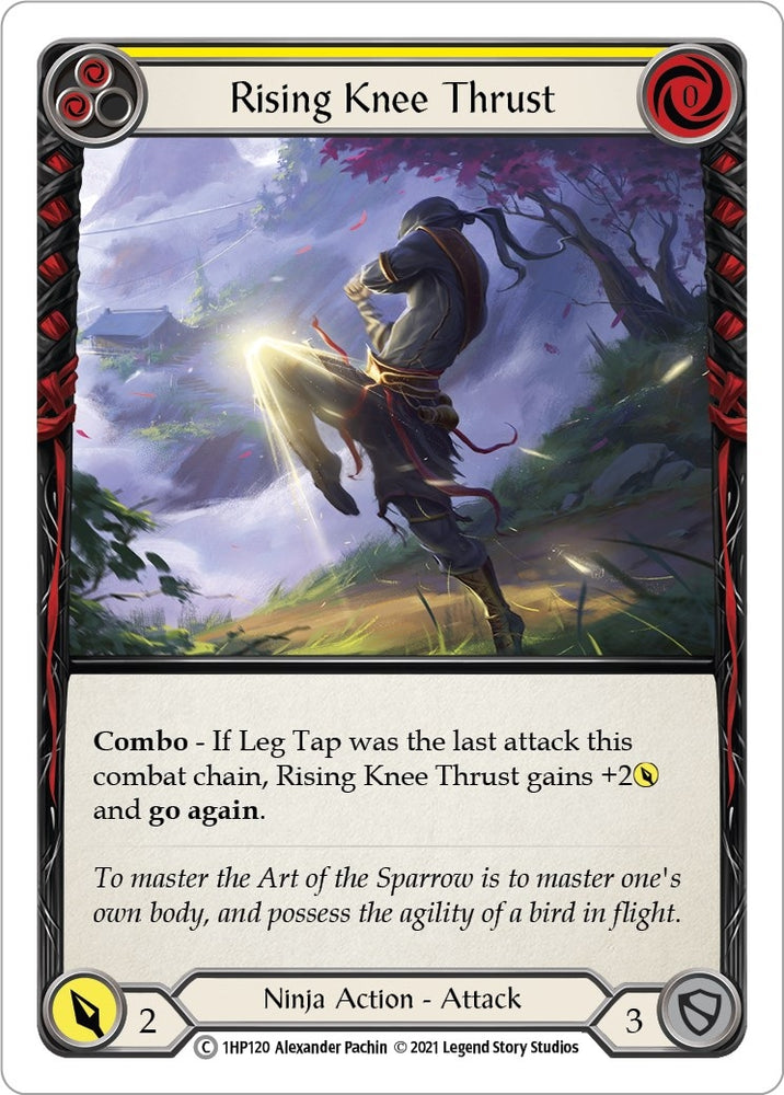 Image for Rising Knee Thrust (Yellow) (1HP120) (History Pack Vol.1) - Flesh and Blood TCG