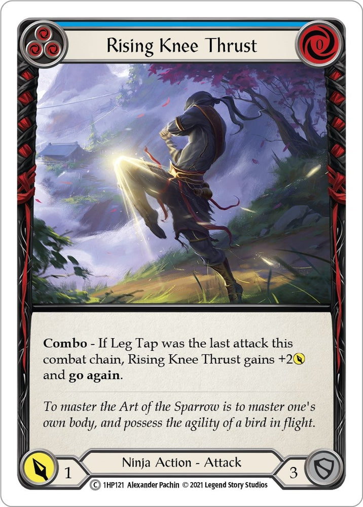 Image for Rising Knee Thrust (Blue) (1HP121) (History Pack Vol.1) - Flesh and Blood TCG