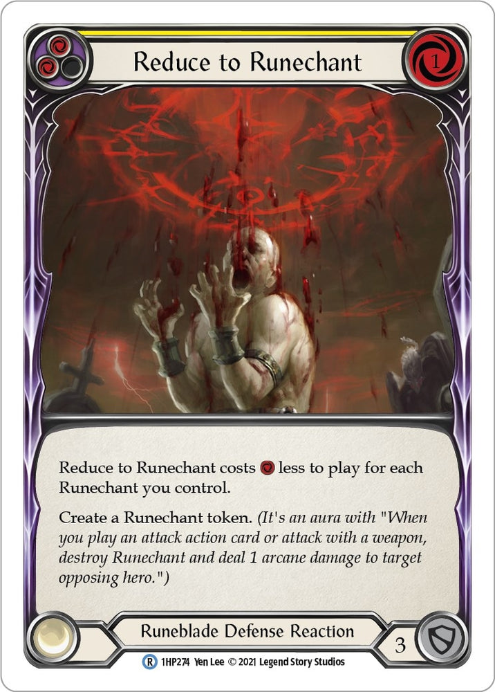 Image for Reduce to Runechant (Yellow) (1HP274) (History Pack Vol.1) - Flesh and Blood TCG