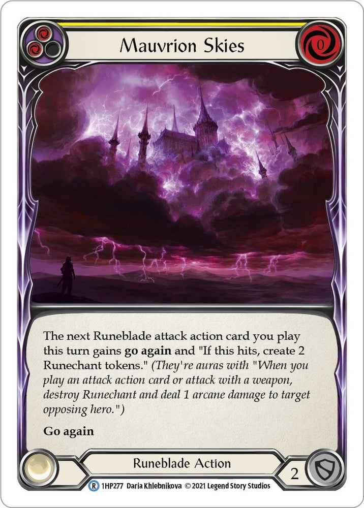 Image for Mauvrion Skies (Yellow) (1HP277) (History Pack Vol.1) - Flesh and Blood TCG
