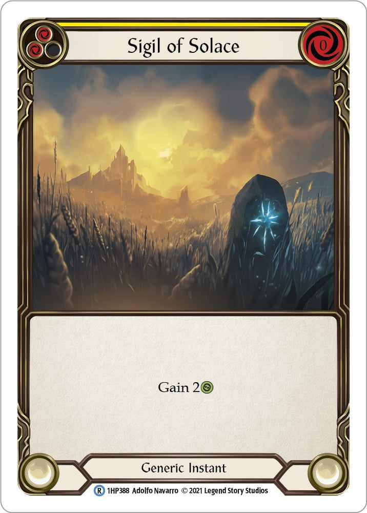 Image for Sigil of Solace (Yellow) (1HP388) (History Pack Vol.1) - Flesh and Blood TCG