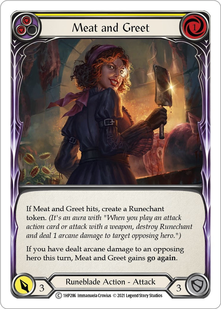Image for Meat and Greet (Yellow) (1HP286) (History Pack Vol.1) - Flesh and Blood TCG