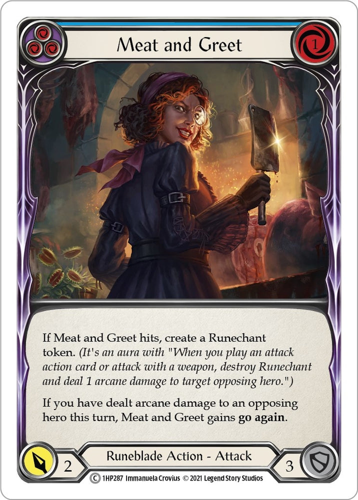 Image for Meat and Greet (Blue) (1HP287) (History Pack Vol.1) - Flesh and Blood TCG