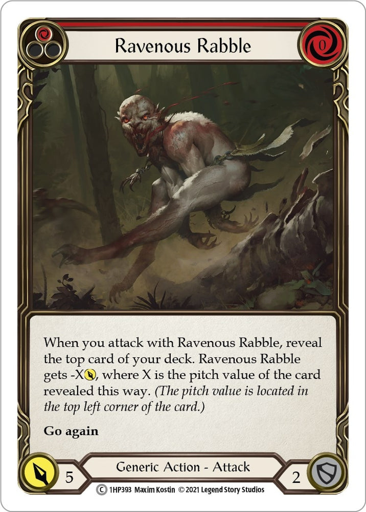 Image for Ravenous Rabble (Red) (1HP393) (History Pack Vol.1) - Flesh and Blood TCG