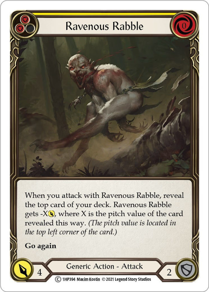 Image for Ravenous Rabble (Yellow) (1HP394) (History Pack Vol.1) - Flesh and Blood TCG