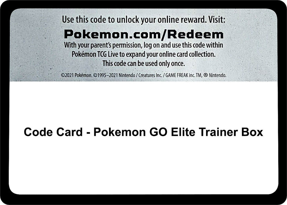 Image for Code Card - Pokemon GO Elite Trainer Box - Pokemon