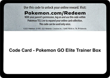 Image for Code Card - Pokemon GO Elite Trainer Box - Pokemon
