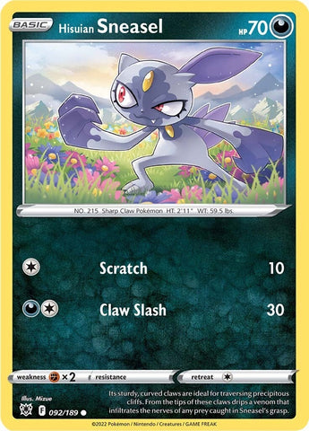 Image for Hisuian Sneasel (092/189) [SWSH10: Astral Radiance]