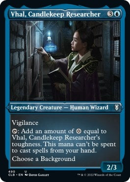 Image for Vhal, Candlekeep Researcher (Foil Etched) (490) [Commander Legends: Battle for Baldur's Gate]