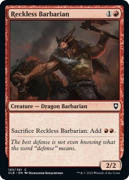 Image for Reckless Barbarian (193) [Commander Legends: Battle for Baldur's Gate]