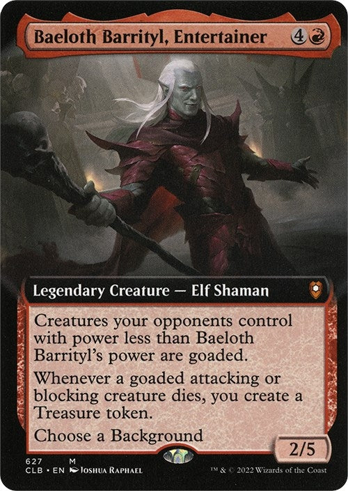 Image for Baeloth Barrityl, Entertainer (Extended Art) (627) [Commander Legends: Battle for Baldur's Gate]