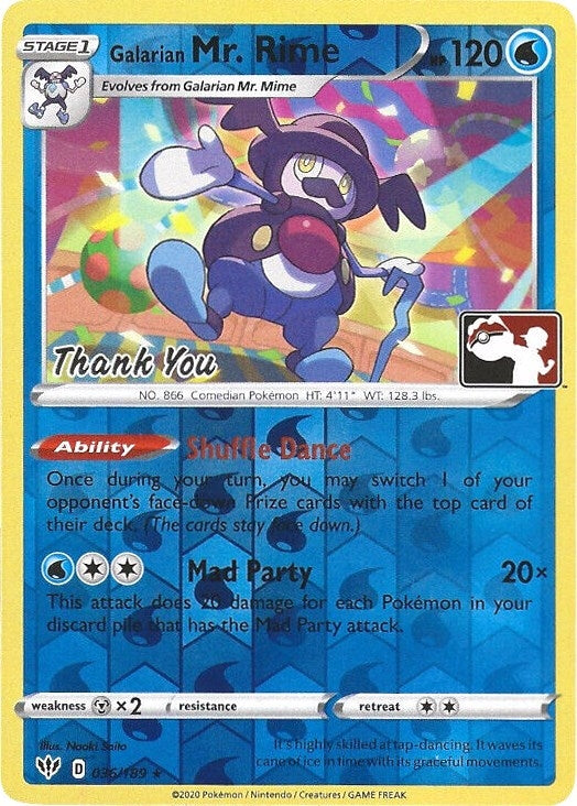 Galarian Mr. Rime - 036/189 (Pokemon League) [Thank You] (036/189) (Miscellaneous Cards & Products)