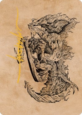 Image for Miirym, Sentinel Wyrm Art Card (Gold-Stamped Signature) (71) [Art Series: Commander Legends: Battle for Baldur's Gate]