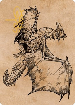 Image for Ancient Bronze Dragon Art Card (58/81) (Gold-Stamped Signature) (58) [Art Series: Commander Legends: Battle for Baldur's Gate]