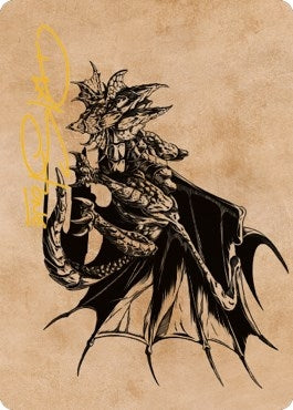 Image for Ancient Copper Dragon Art Card (52/81) (Gold-Stamped Signature) (52) [Art Series: Commander Legends: Battle for Baldur's Gate]
