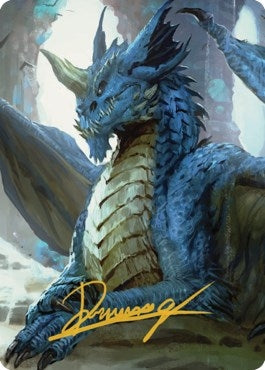 Image for Young Blue Dragon Art Card (Gold-Stamped Signature) (27) [Art Series: Commander Legends: Battle for Baldur's Gate]