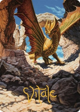 Image for Ancient Brass Dragon Art Card (2/81) (Gold-Stamped Signature) (2) [Art Series: Commander Legends: Battle for Baldur's Gate]