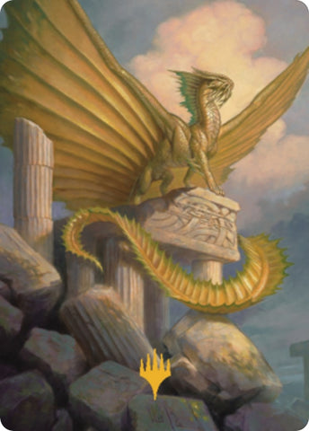 Image for Ancient Gold Dragon Art Card (5/81) (Gold-Stamped) (5) [Art Series: Commander Legends: Battle for Baldur's Gate]