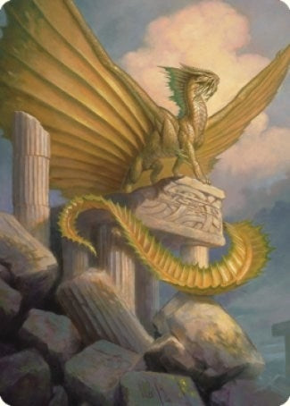 Image for Ancient Gold Dragon Art Card (5/81) (5) [Art Series: Commander Legends: Battle for Baldur's Gate]