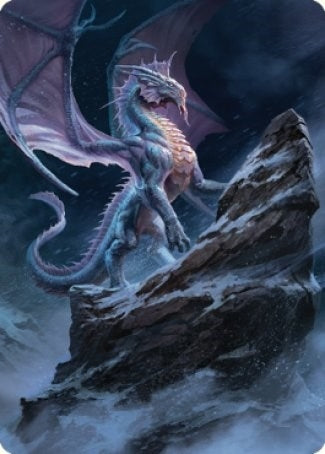 Image for Ancient Silver Dragon Art Card (6/81) (6) [Art Series: Commander Legends: Battle for Baldur's Gate]