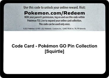 Image for Code Card - Pokemon GO Pin Collection [Squirtle] - Pokemon