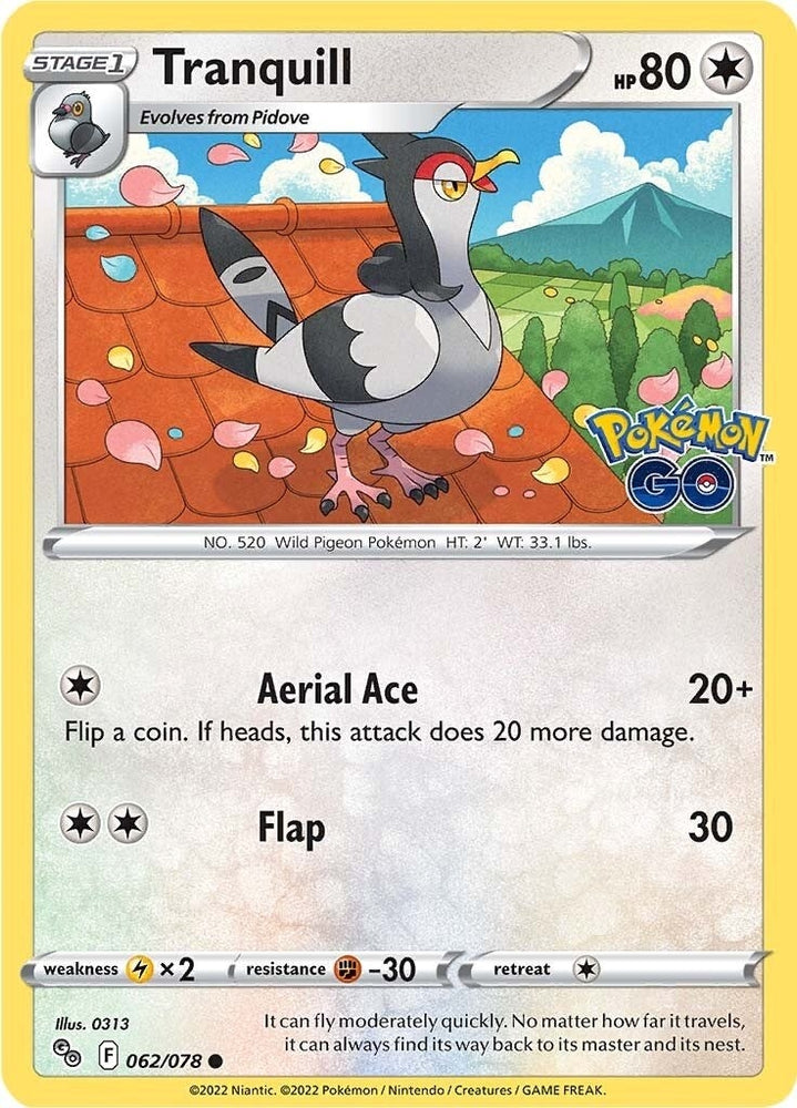 Image for Tranquill (062/078) - Pokemon
