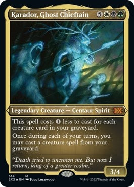 Image for Karador, Ghost Chieftain (Foil Etched) (514) [Double Masters 2022]