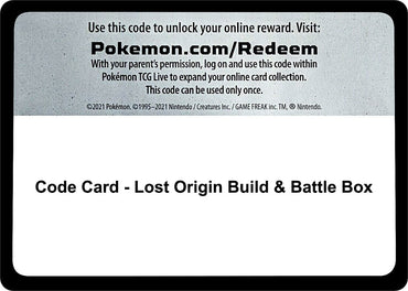 Image for Code Card - Lost Origin Build & Battle Box - Pokemon