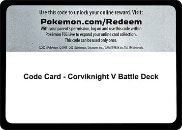Image for Code Card - Corviknight V Battle Deck - Pokemon