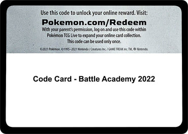Image for Code Card - Battle Academy 2022 - Pokemon
