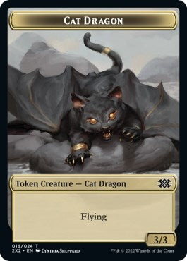 Image for Cat Dragon // Spirit (002) Double-Sided Token (19 // 2) [Double Masters 2022]