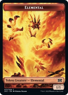 Image for Elemental // Phyrexian Golem Double-Sided Token (13 // 21) [Double Masters 2022]