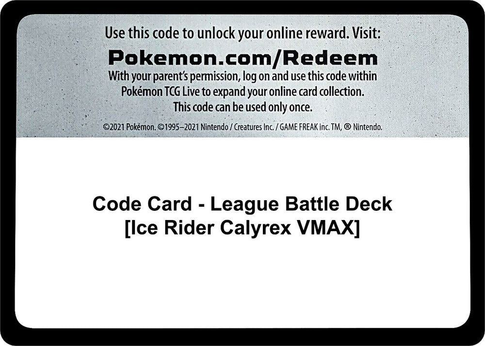 Image for Code Card - League Battle Deck [Ice Rider Calyrex VMAX] - Pokemon