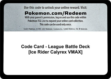 Image for Code Card - League Battle Deck [Ice Rider Calyrex VMAX] - Pokemon