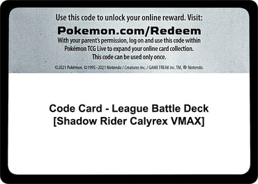 Image for Code Card - League Battle Deck [Shadow Rider Calyrex VMAX] - Pokemon