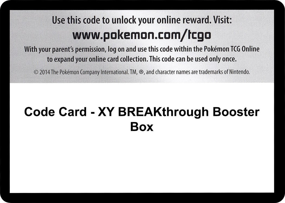 Image for Code Card - XY BREAKthrough Booster Box - Pokemon