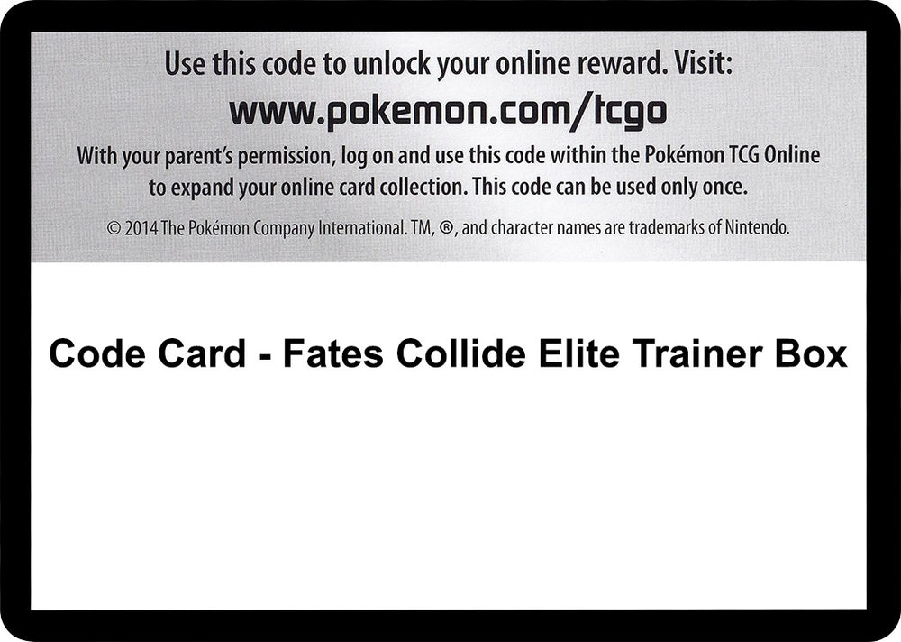 Image for Code Card - Fates Collide Elite Trainer Box - Pokemon