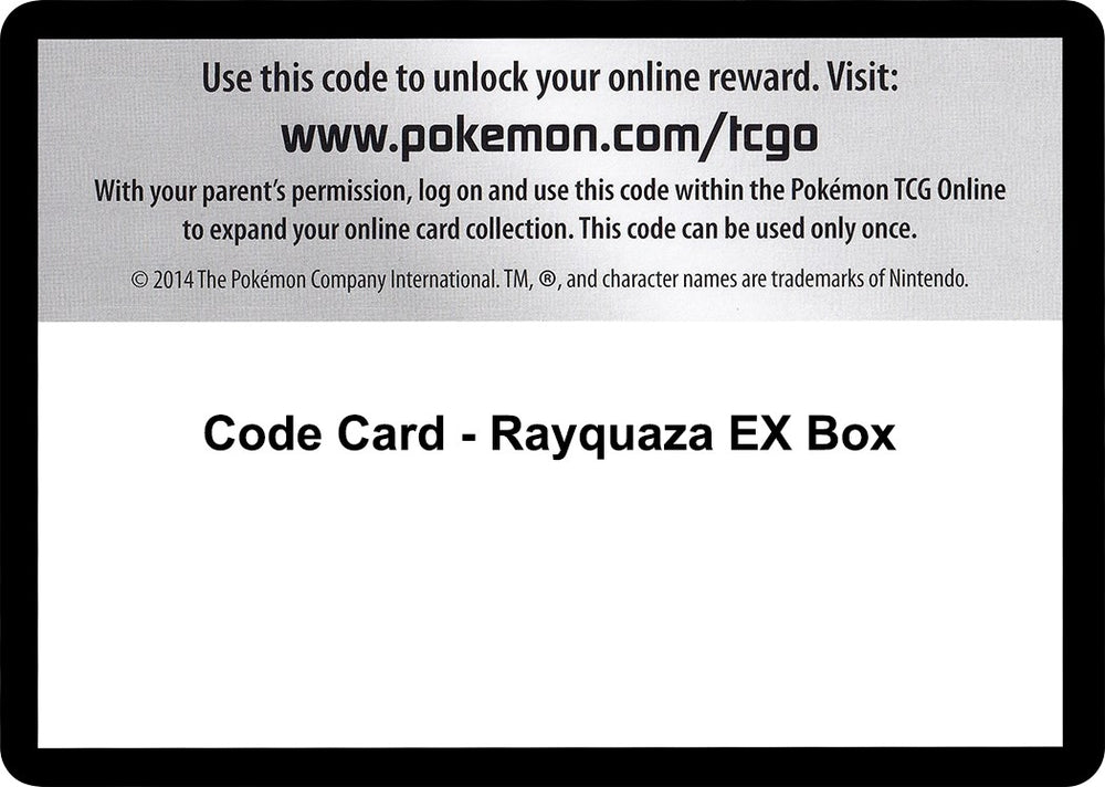 Image for Code Card - Rayquaza EX Box - Pokemon