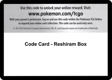 Image for Code Card - Reshiram Box - Pokemon