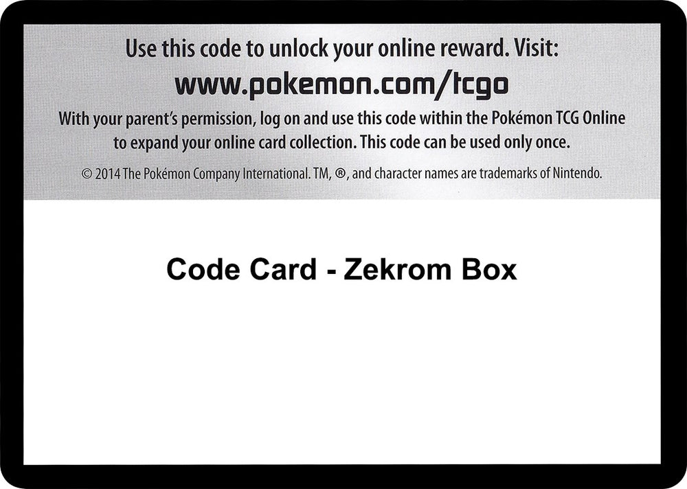 Image for Code Card - Zekrom Box - Pokemon