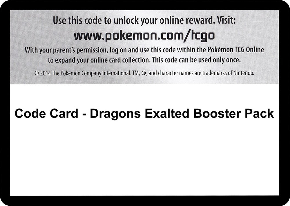 Image for Code Card - Dragons Exalted Booster Pack - Pokemon