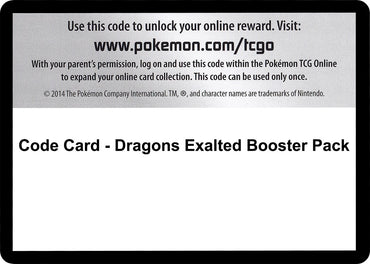 Image for Code Card - Dragons Exalted Booster Pack - Pokemon