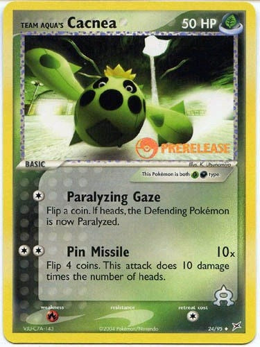 Team Aqua's Cacnea - 24/95 (Prerelease) (024/095) (Miscellaneous Cards & Products)