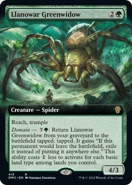 Image for Llanowar Greenwidow (Extended Art) (415) [Dominaria United]